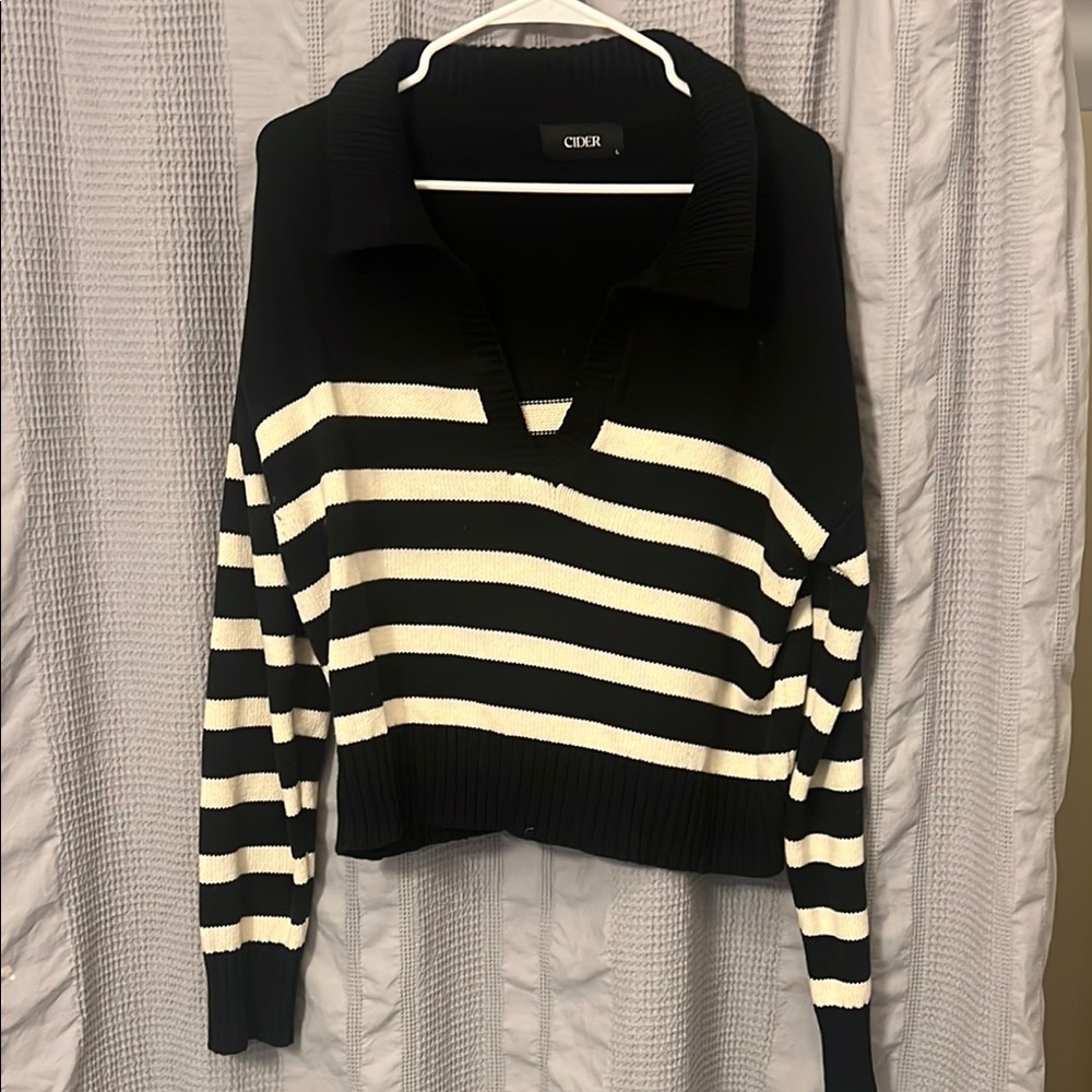 Black and White Striped Sweater
